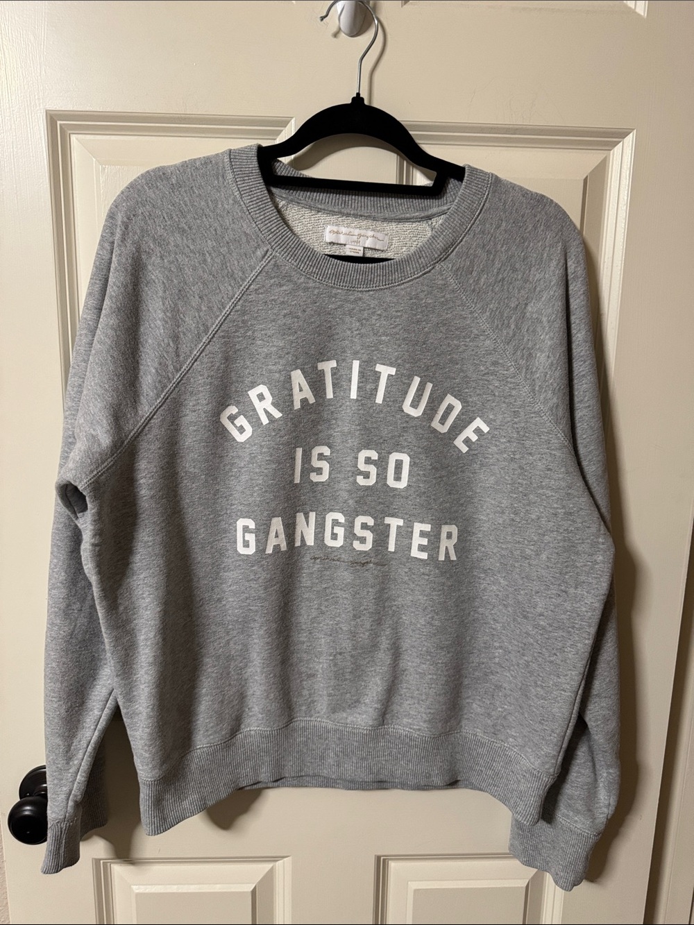 Spiritual Gangster Gray Crewneck Sweatshirt with White Lettering
